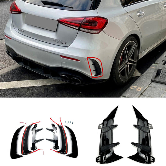 MERCEDES A CLASS W177 2019+ REAR BUMPER VENTS IN GLOSS BLACK