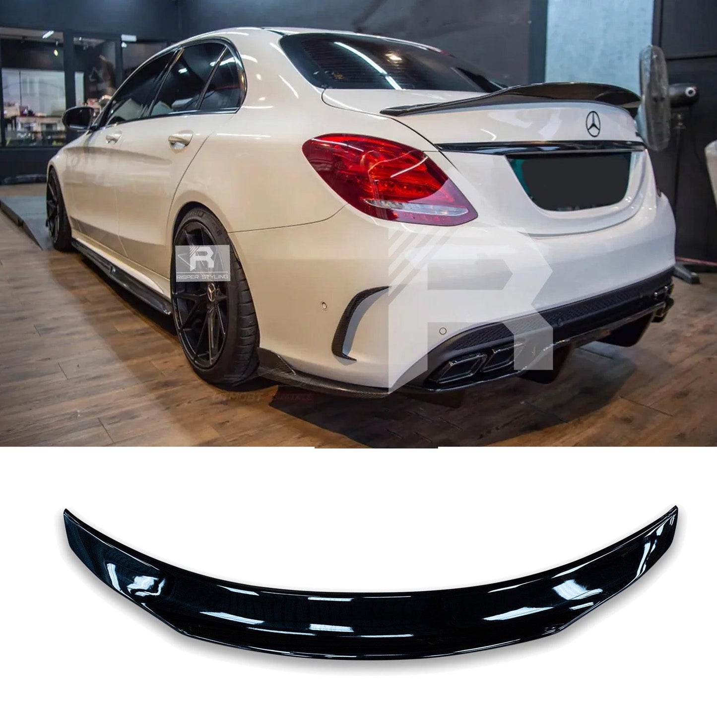 Mercedes C-Class W205 2014-2019 PSM Style Ducktail Spoiler In Gloss Black