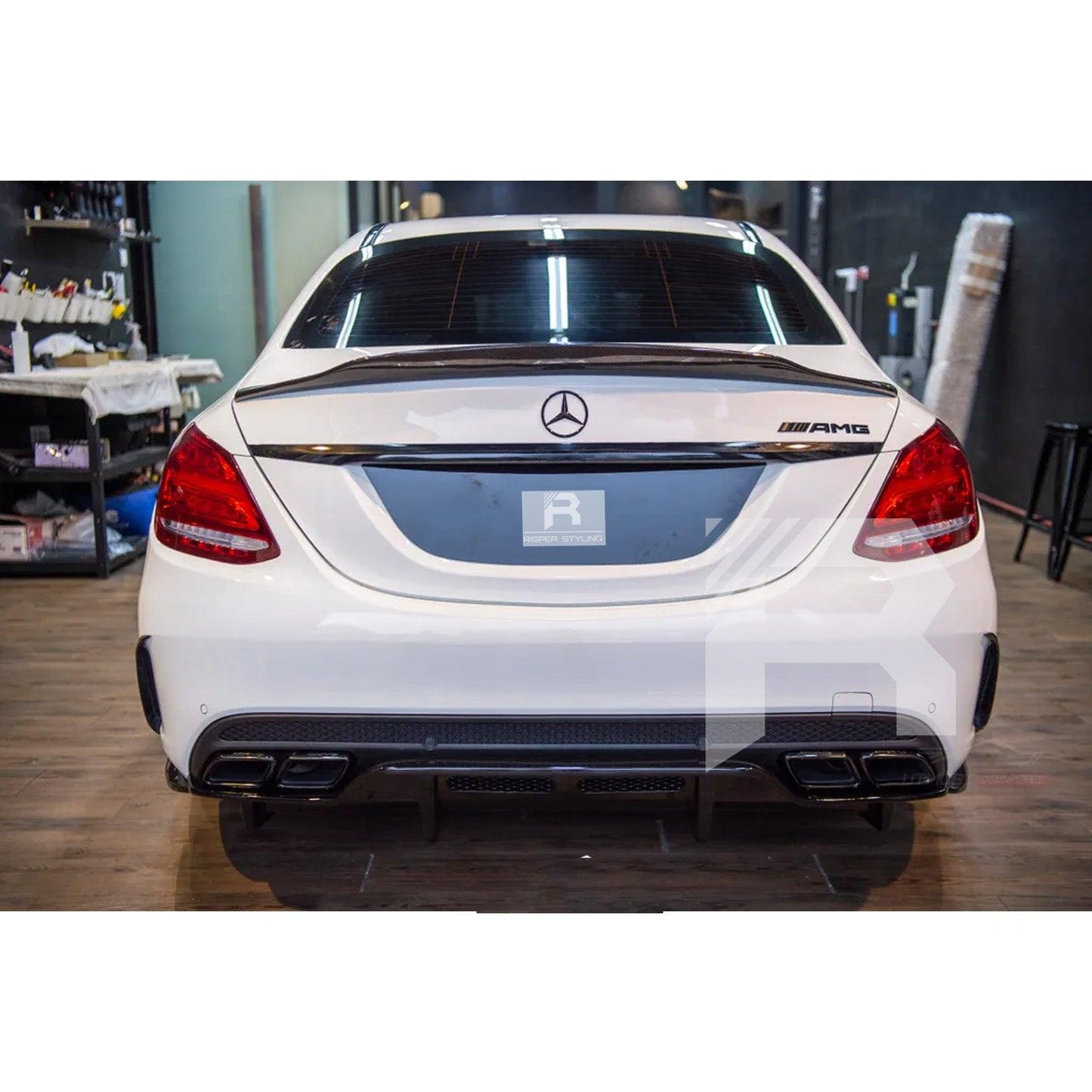 Mercedes C-Class W205 2014-2019 PSM Style Ducktail Spoiler In Gloss Black