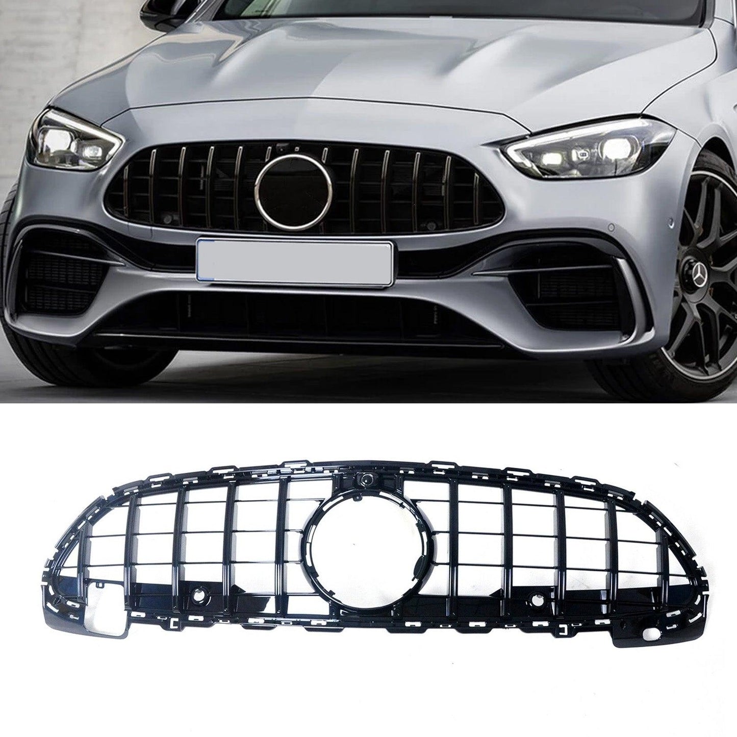 Mercedes C-Class W206 2021+ Front Grill - Panamericana GT-R Style - All Black