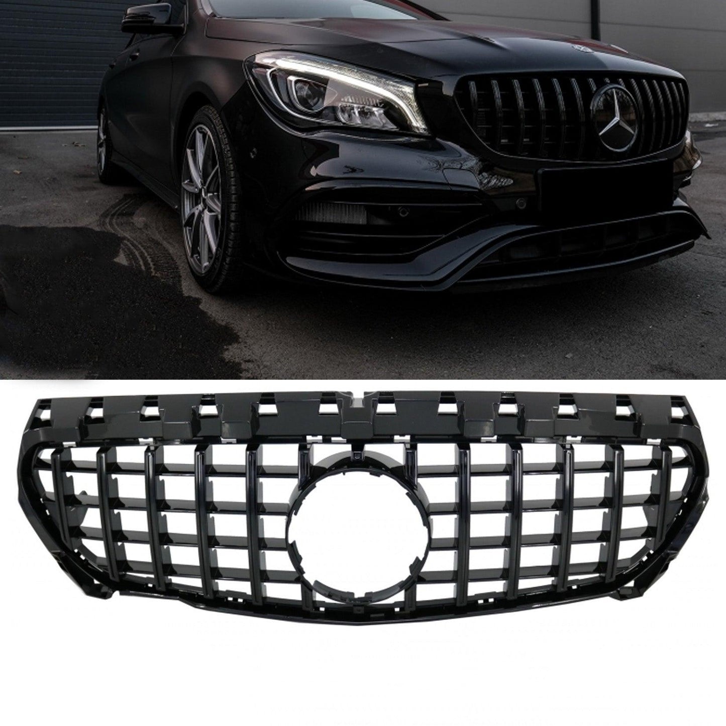 Mercedes CLA W117 2013-2015 Front Grill - Panamericana GT-R Style In Black