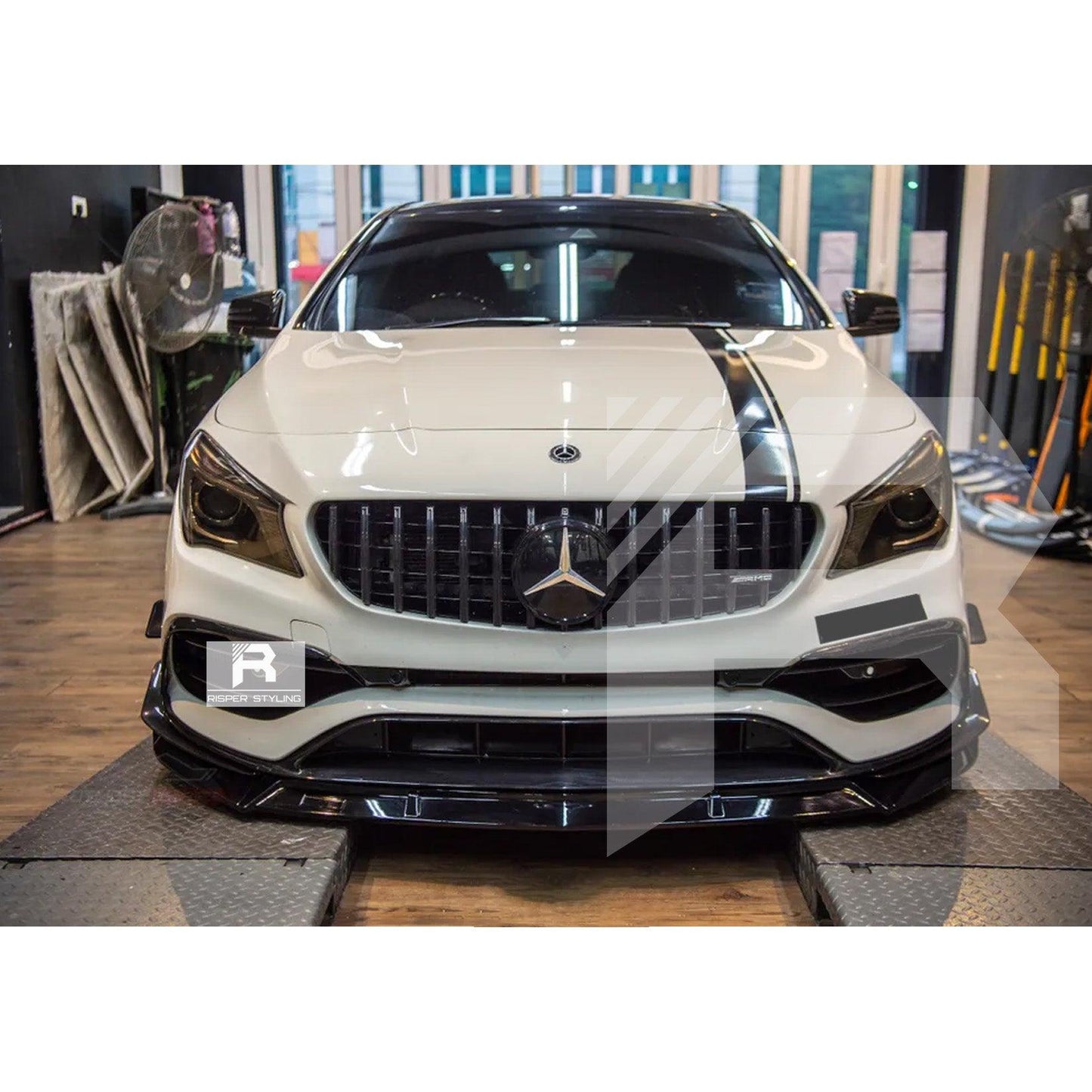 Mercedes CLA W117 2013-2019 Brabus Style Gloss Black 3-Piece Front Splitter Lip