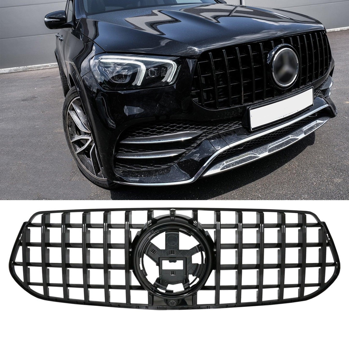 Mercedes GLE X167 2019+ - All Black Panamericana GT-R Style Front Grill