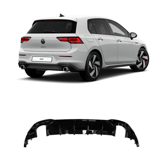 Volkswagen Golf MK8 GTI Rear Diffuser In Gloss Black