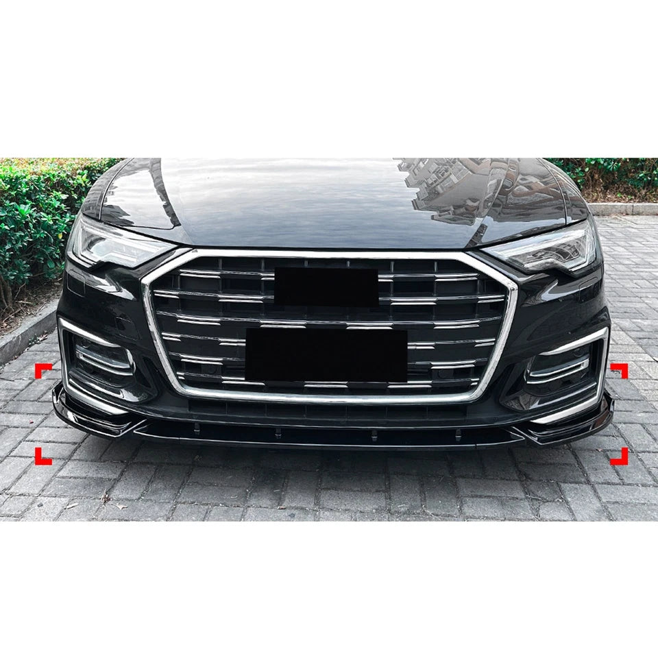 Audi A6/S6 C8 S-Line 2019+ Gloss Black Front Splitter Spoiler Lip