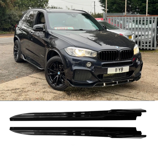BMW X5 F15 2013-2018 Gloss Black Side Skirts Extensions Spoiler Splitter Lip