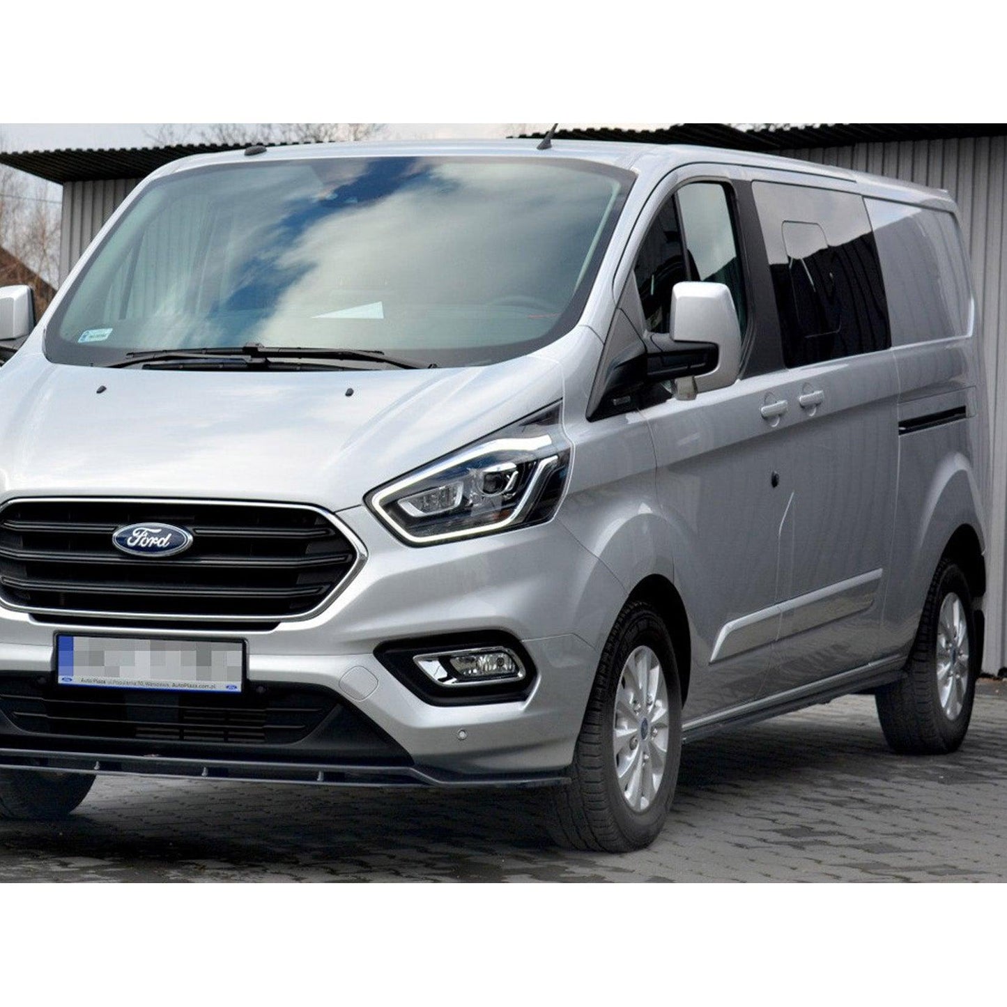 FORD TRANSIT CUSTOM 2018 ON LWB MAXTON SIDE SPLITTERS IN GLOSS BLACK