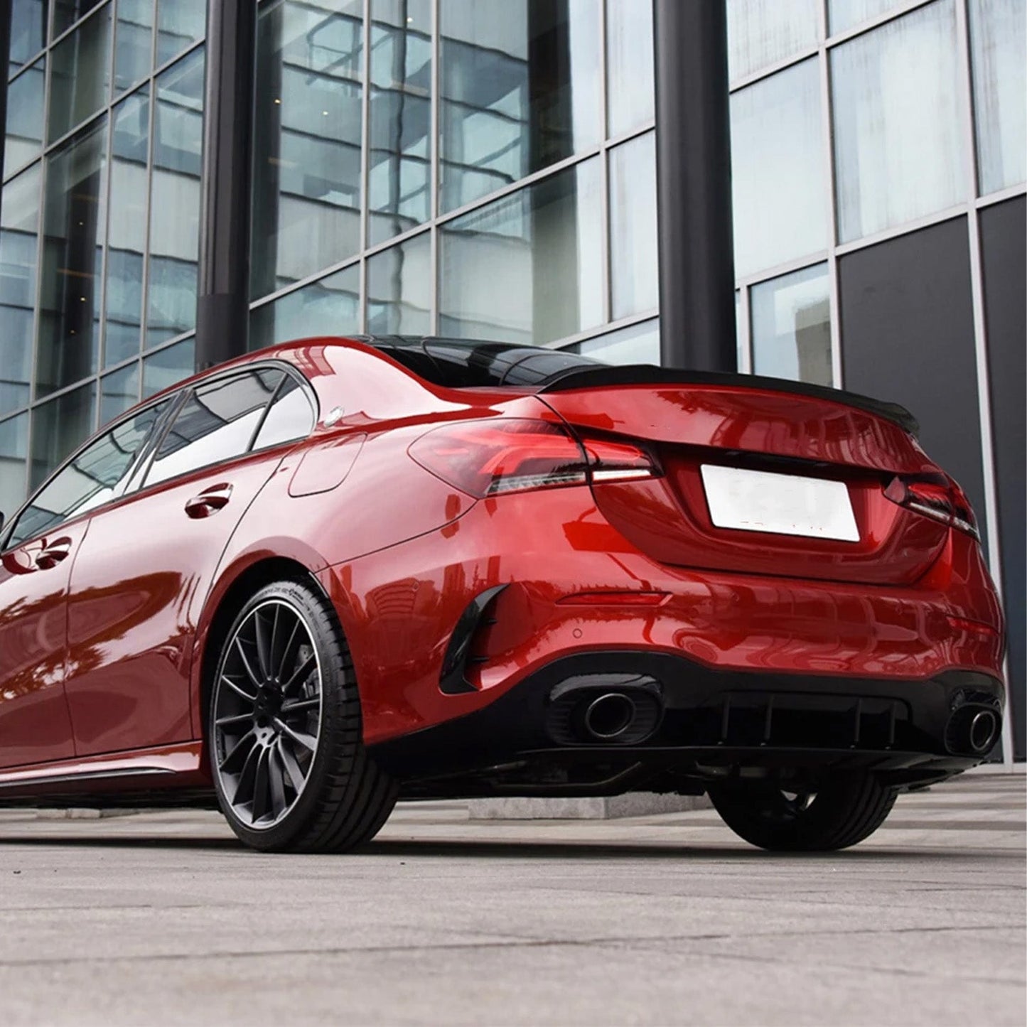 MERCEDES A CLASS SALOON (V177) 2018+ 'A35 A45 AMG STYLE' REAR BOOT SPOILER IN GLOSS BLACK