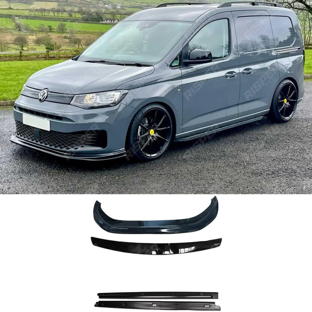 Vw Caddy R Styling Volkswagen Caddy MK5 2021+ LWB Body Kit In Gloss Black