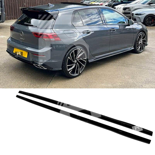 Volkswagen Golf MK8 GTI/R 2020+ Gloss Black Side Skirt Splitters