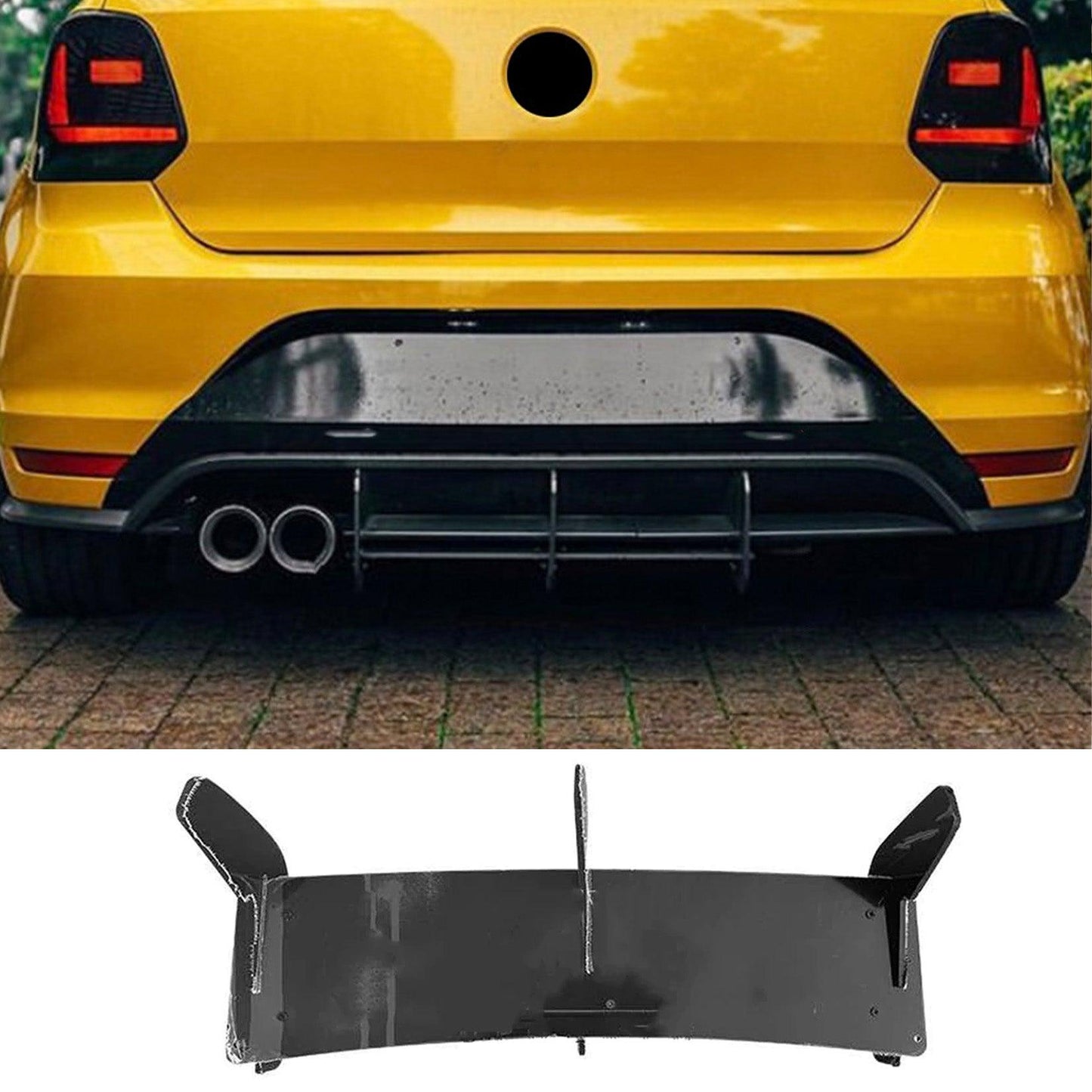 Volkswagen Polo MK5 6C GTI 2014-2018 - Rear Blade Style Diffuser in Gloss Black