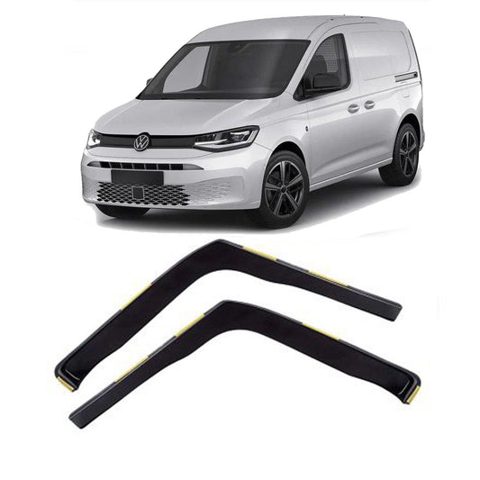 Vw Caddy 2021 On Stx Internal Wind Deflectors - 2pcs - Clip In Fitment - Dark Smoke