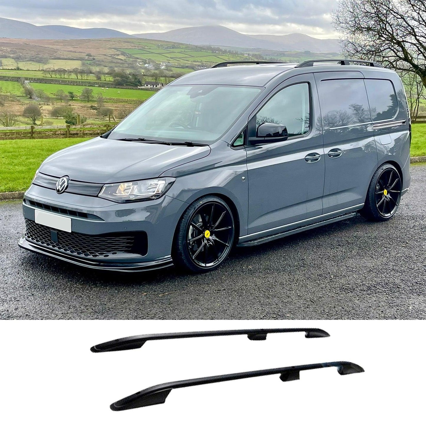 Vw Caddy 2021 On Swb Aluminium Roof Bars In Black