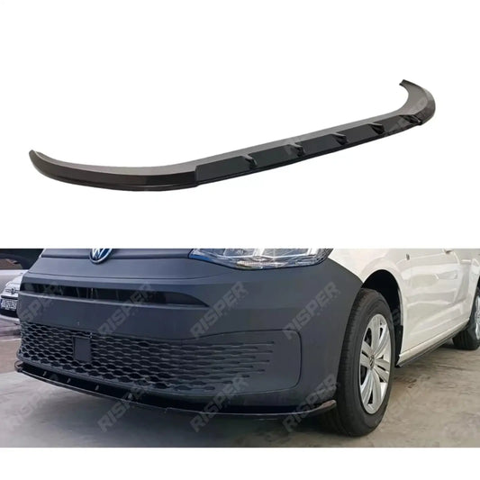 VW Caddy 2021+ On V2 Front Bumper Splitter Lip - Gloss Black
