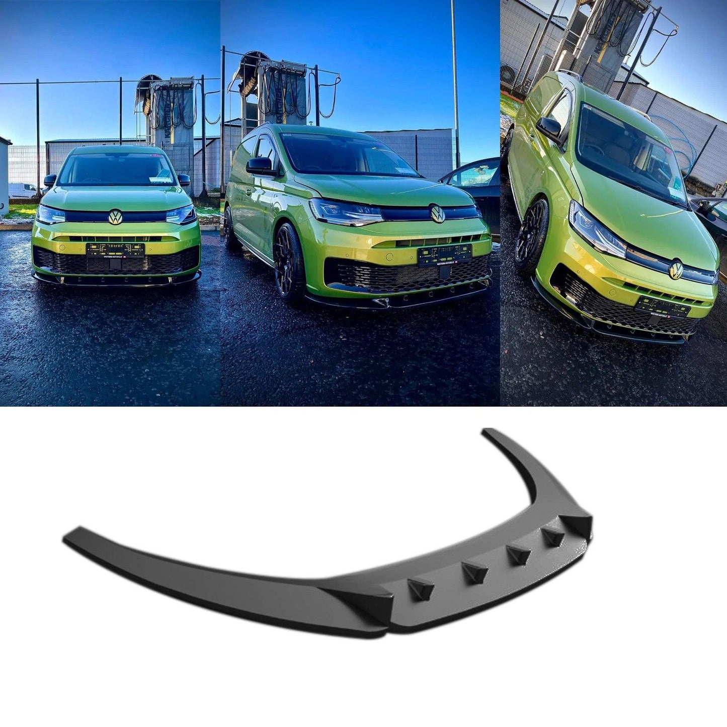 Vw Caddy 2021 On V2 Front Splitter - Gloss Black