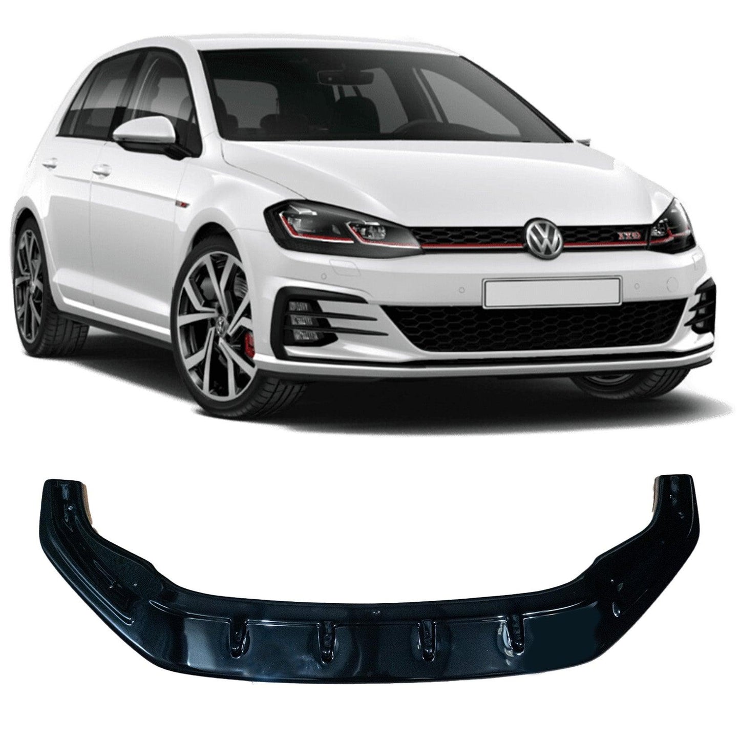 VW Golf MK7.5 GTI/GTD/R/R-LINE 2017-2020 - Front Splitter Lip In Gloss Black