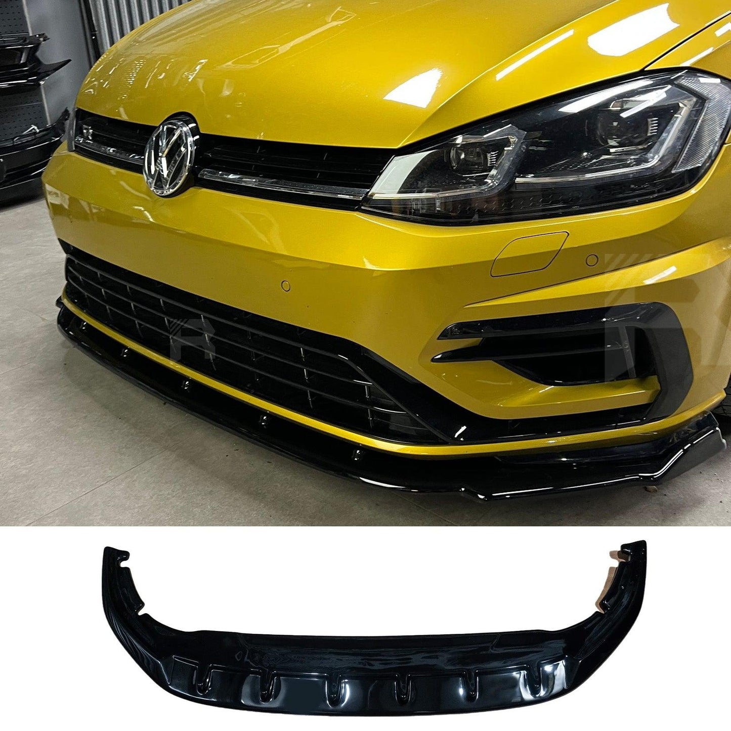 VW Golf MK8 2020+ - Front Splitter In Gloss Black