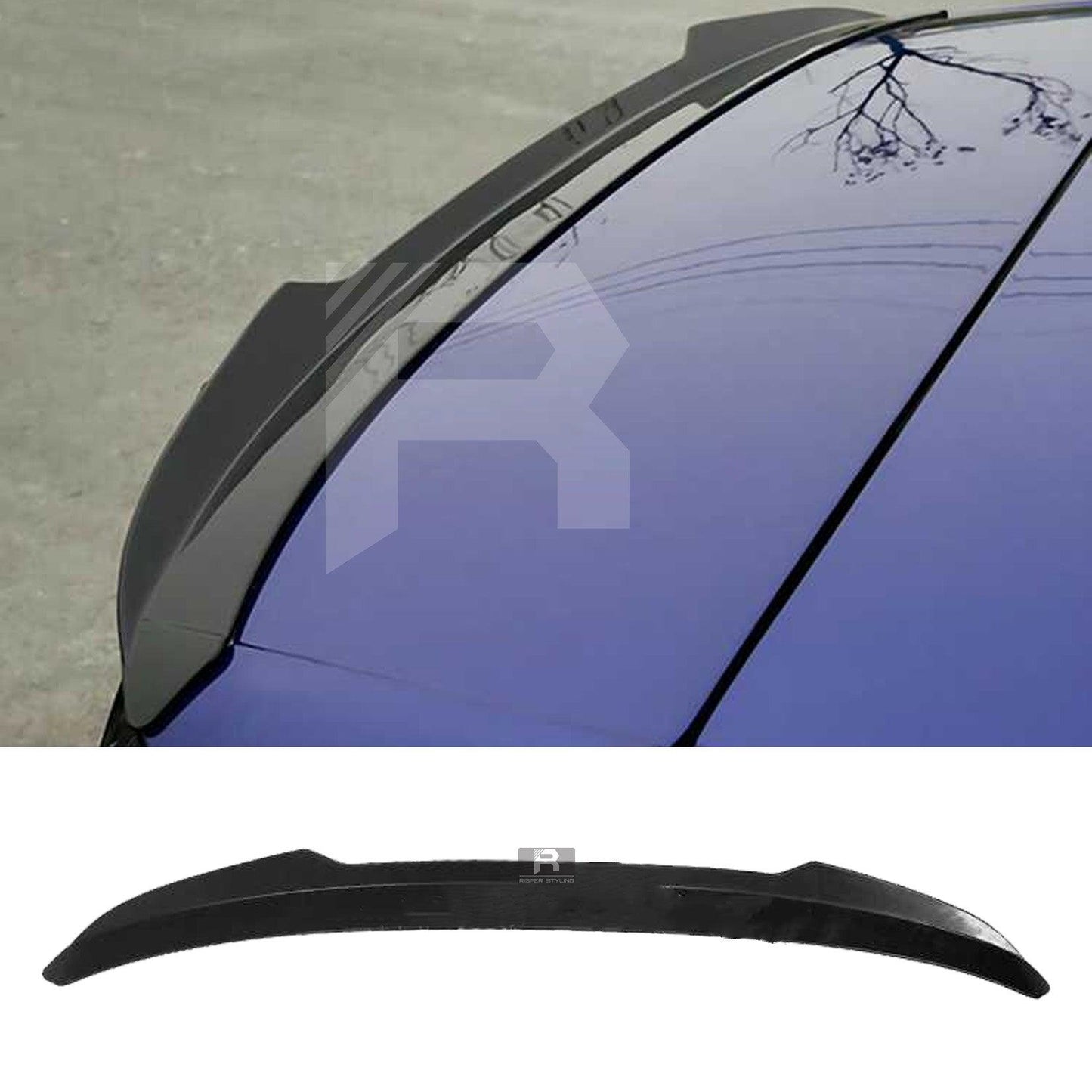 VW Golf MK8 R-Line Rear Spoiler Cap V1 in Gloss Black