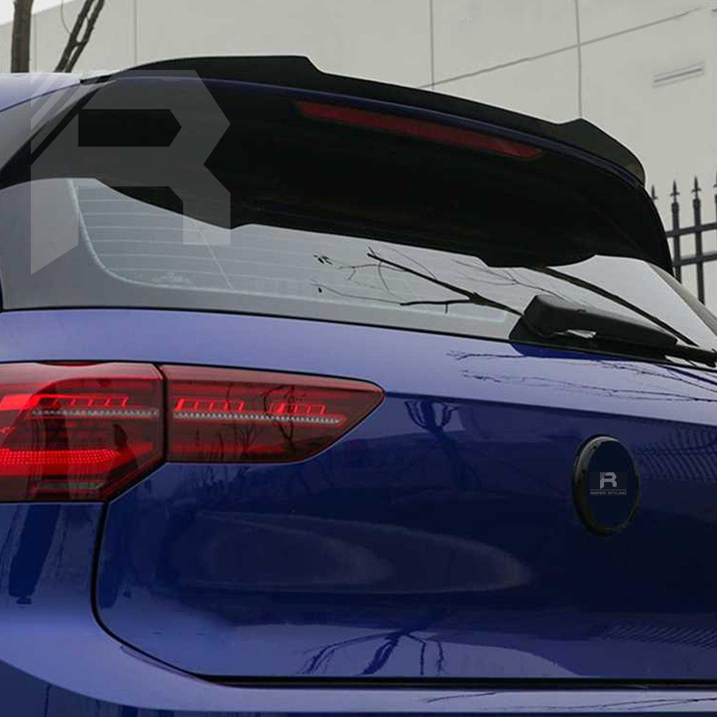 VW Golf MK8 R-Line Rear Spoiler Cap V1 in Gloss Black