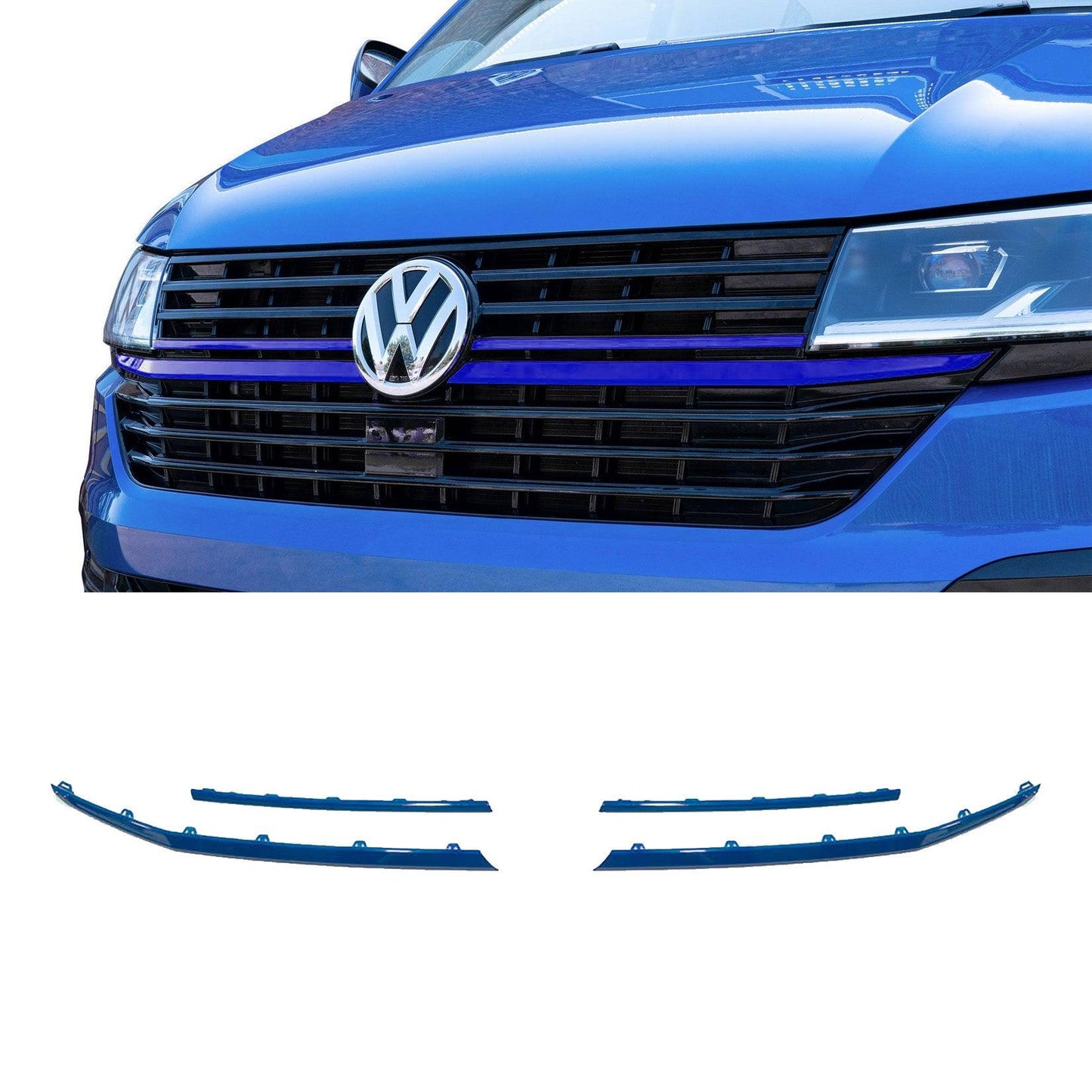 VW T6.1 Transporter Front Radiator Badged Grille Upper Lower Clip In Trim