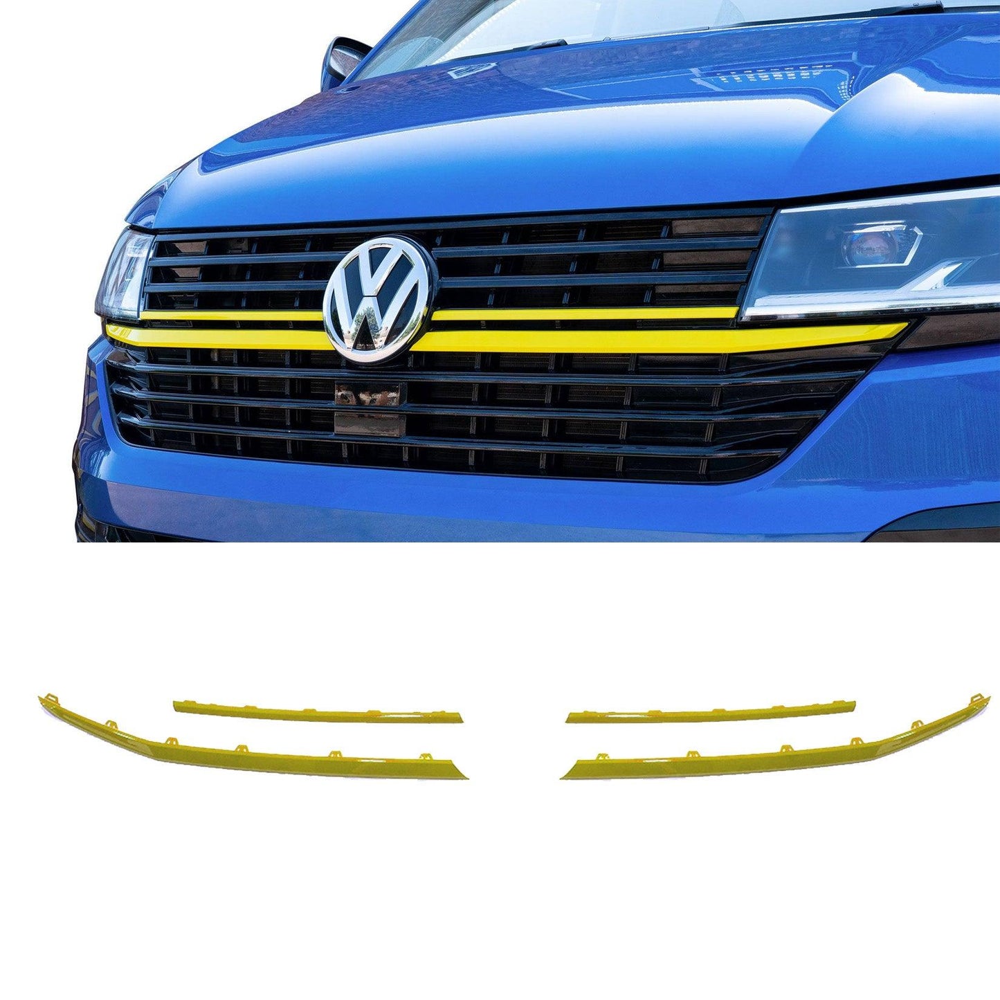 VW T6.1 Transporter Front Radiator Badged Grille Upper Lower Clip In Trim