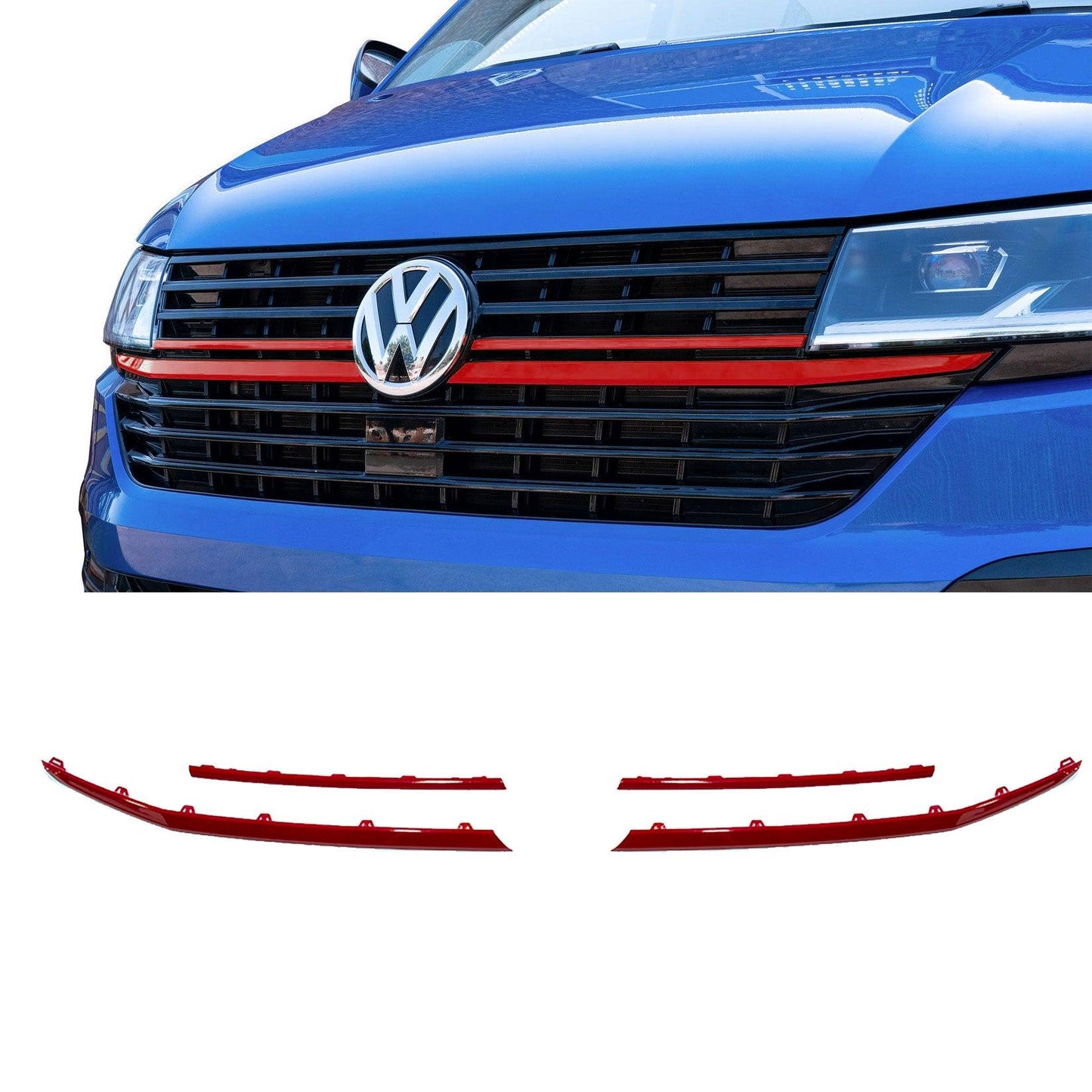 VW T6.1 Transporter Front Radiator Badged Grille Upper Lower Clip In Trim