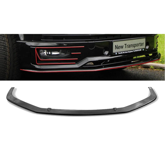 VW T6 Transporter 2015 Onwards - Front Sport-Line Spoiler Splitter Lip in Gloss Black