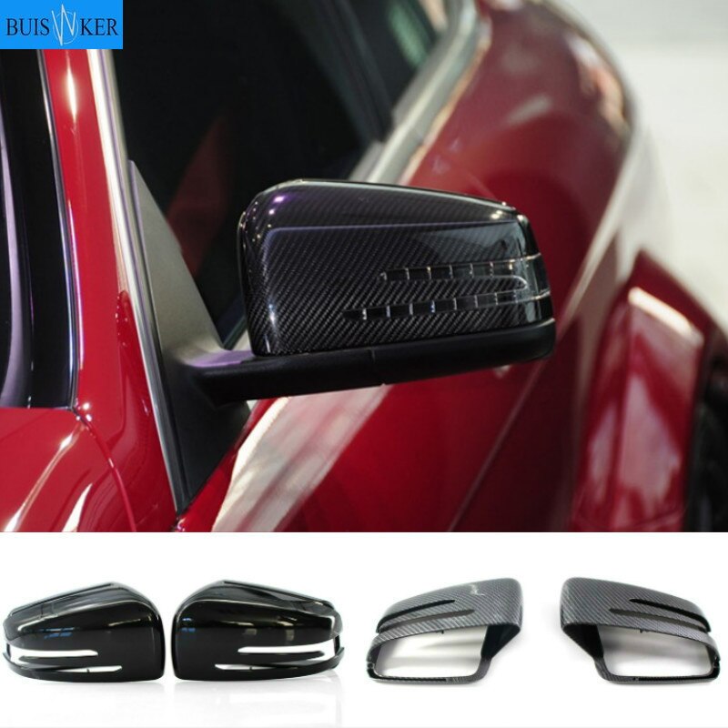 Carbon/Black Wing Mirror Covers For Mercedes-Benz C-Class W176 W246 W204 W212 CLA