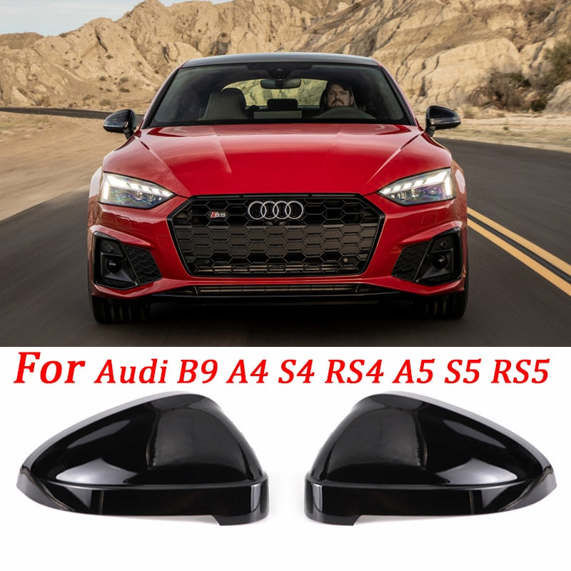 Carbon/Black Wing Mirror Covers For Audi A4 A5 B9 S4 RS4 S5 RS5 - Pair